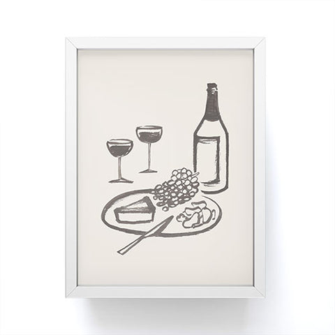 Intemporalis Wine and Cheese Aperitivo BW Framed Mini Art Print