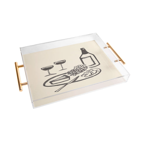 Intemporalis Wine and Cheese Aperitivo BW Acrylic Tray