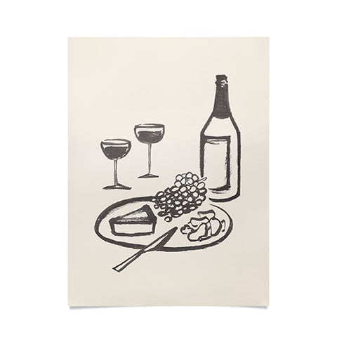 Intemporalis Wine and Cheese Aperitivo BW Poster