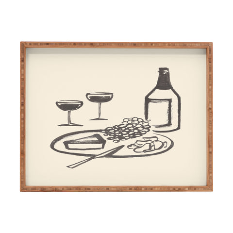 Intemporalis Wine and Cheese Aperitivo BW Rectangular Tray