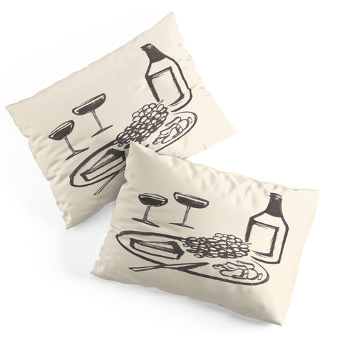 Intemporalis Wine and Cheese Aperitivo BW Pillow Shams