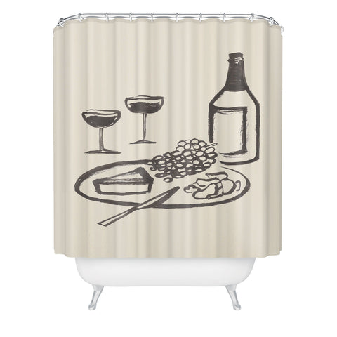Intemporalis Wine and Cheese Aperitivo BW Shower Curtain