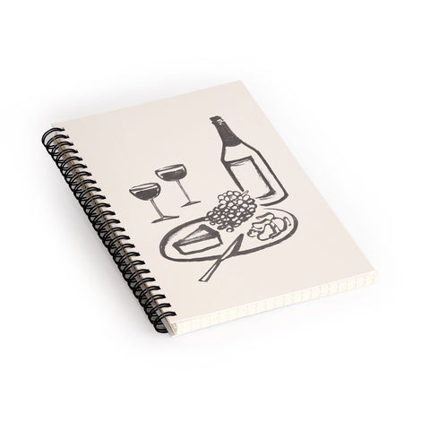 Intemporalis Wine and Cheese Aperitivo BW Spiral Notebook