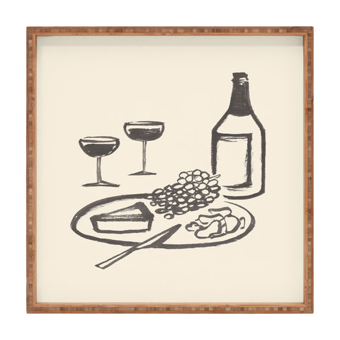 Intemporalis Wine and Cheese Aperitivo BW Square Tray