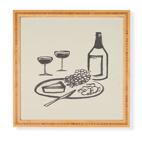 Intemporalis Wine and Cheese Aperitivo BW Framed Wall Art