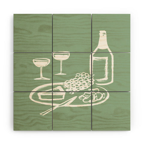 Intemporalis Wine and Cheese Aperitivo Wood Wall Mural