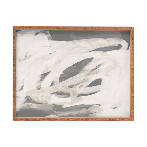 Iris Lehnhardt abstract brushstrokes neutral Rectangular Tray