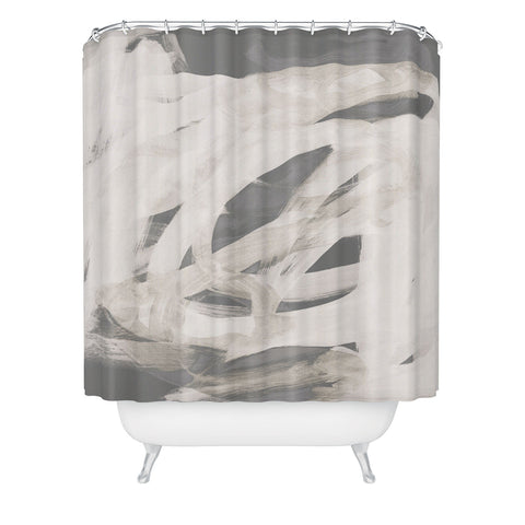 Iris Lehnhardt abstract brushstrokes neutral Shower Curtain