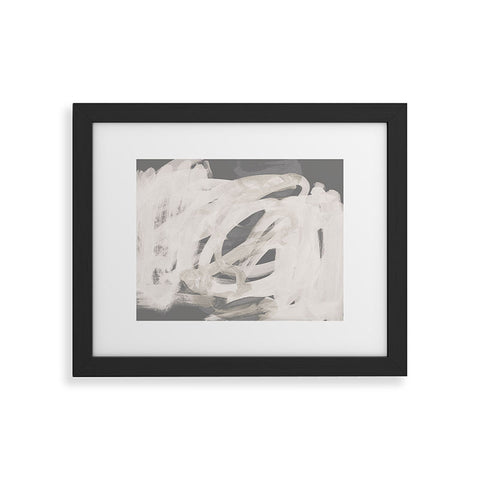 Iris Lehnhardt abstract brushstrokes neutral Framed Art Print