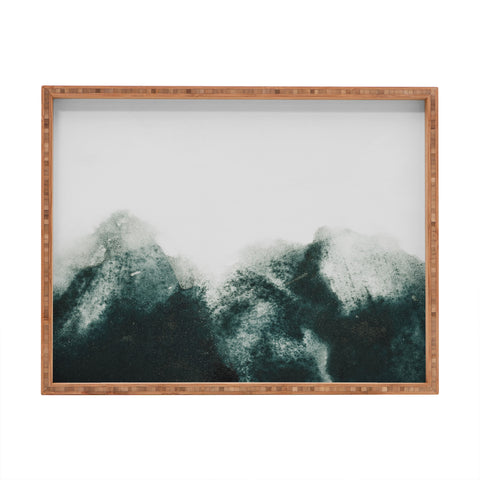 Iris Lehnhardt atmospheric mountains Rectangular Tray