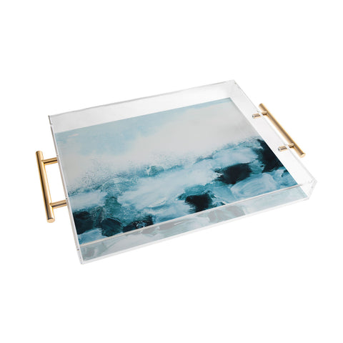 Iris Lehnhardt blue landscape Acrylic Tray