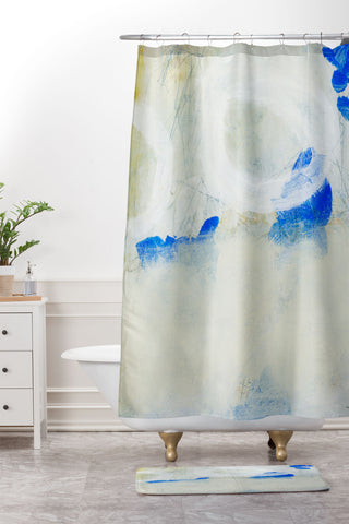 Iris Lehnhardt BLUE Shower Curtain And Mat