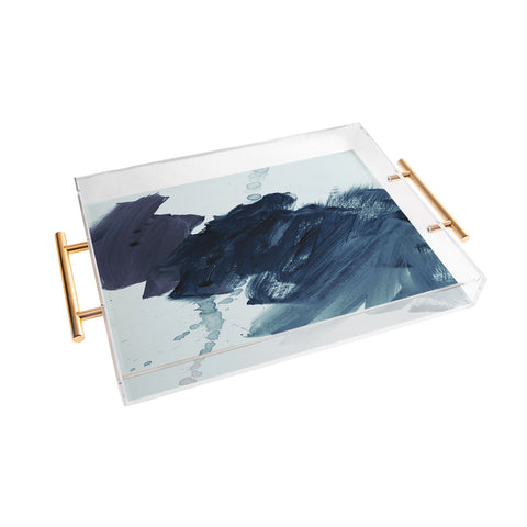 Iris Lehnhardt brushstrokes 11 bluish Acrylic Tray