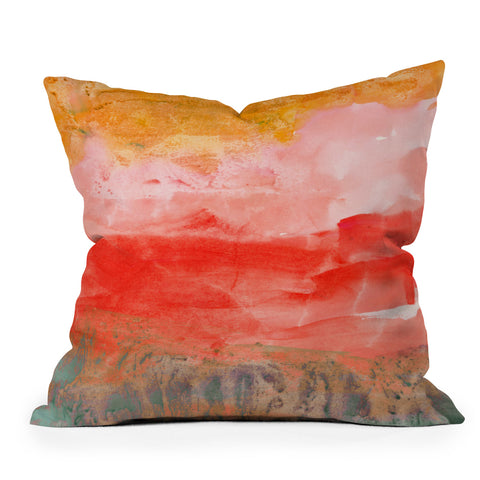 Iris Lehnhardt coral horizon Outdoor Throw Pillow