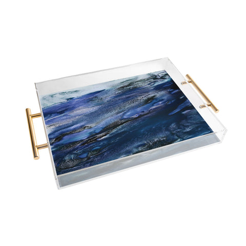Iris Lehnhardt floating blues Acrylic Tray