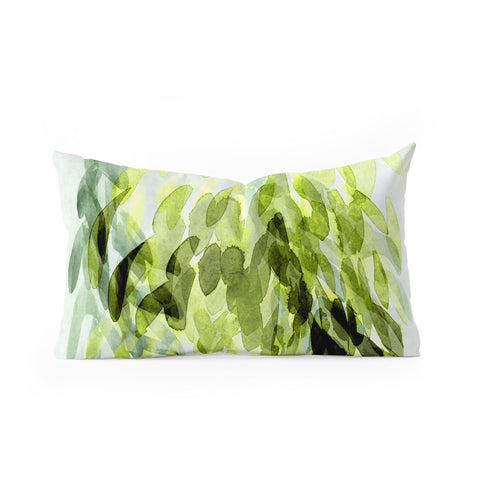 Iris Lehnhardt FP 3 green Oblong Throw Pillow