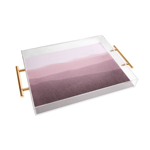 Iris Lehnhardt gradient landscape soft pink Acrylic Tray