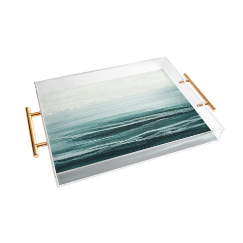 Iris Lehnhardt hazy emerald sea Acrylic Tray