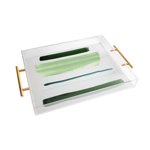 Iris Lehnhardt minimalism 9 green Acrylic Tray