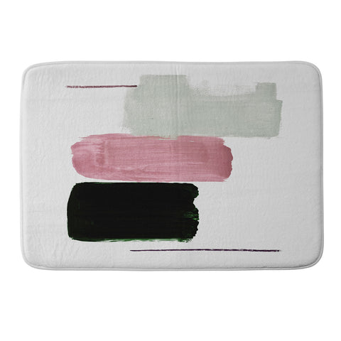 Iris Lehnhardt minimalism pink between greens Memory Foam Bath Mat