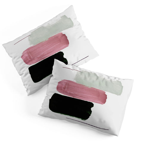 Iris Lehnhardt minimalism pink between greens Pillow Shams
