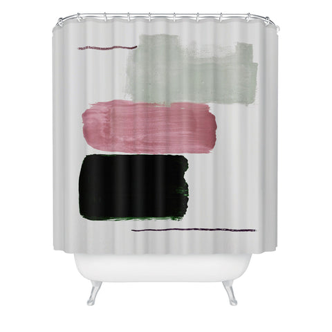 Iris Lehnhardt minimalism pink between greens Shower Curtain