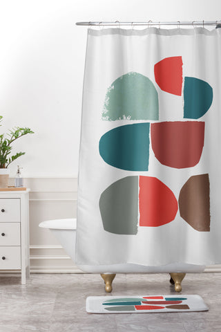Iris Lehnhardt minimalist geometric Shower Curtain And Mat