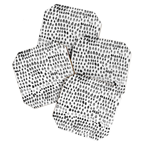 Iris Lehnhardt painted dots black Coaster Set