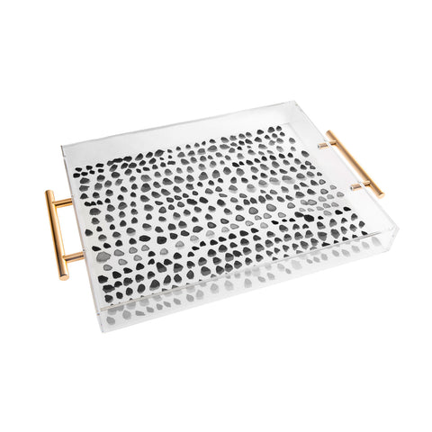 Iris Lehnhardt painted dots black Acrylic Tray