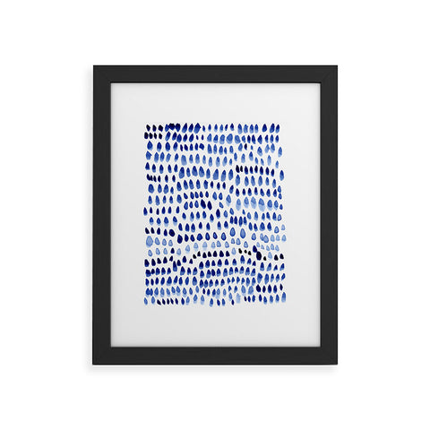 Iris Lehnhardt painted dots blue Framed Art Print