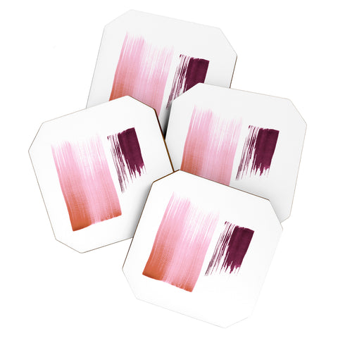 Iris Lehnhardt peach fuzz and crimson Coaster Set