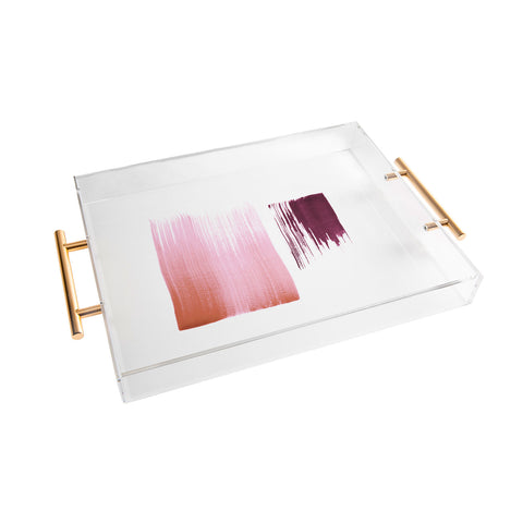 Iris Lehnhardt peach fuzz and crimson Acrylic Tray
