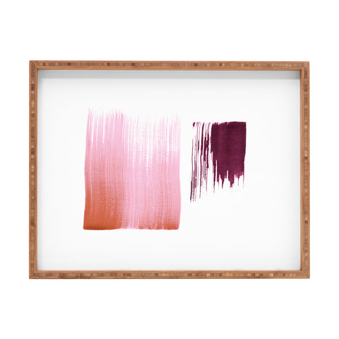 Iris Lehnhardt peach fuzz and crimson Rectangular Tray