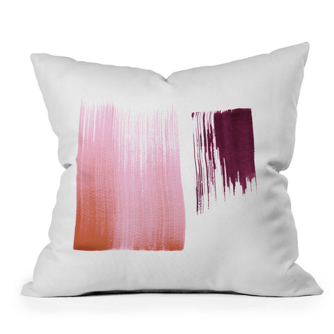 Iris Lehnhardt peach fuzz and crimson Outdoor Throw Pillow