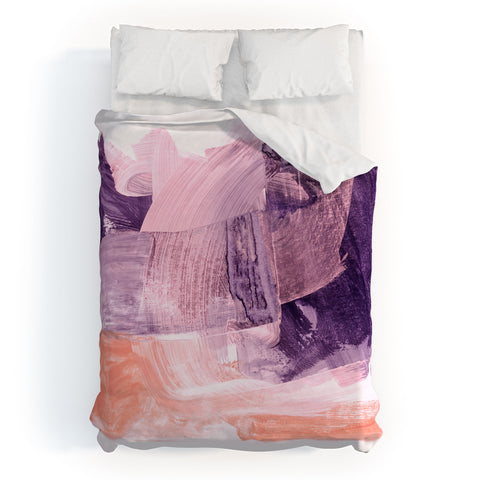 Iris Lehnhardt peach fuzz and purple Duvet Cover