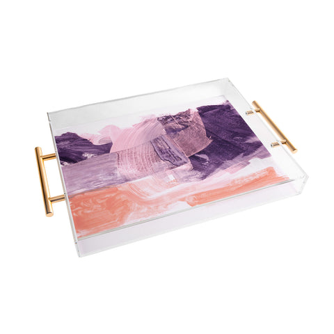 Iris Lehnhardt peach fuzz and purple Acrylic Tray