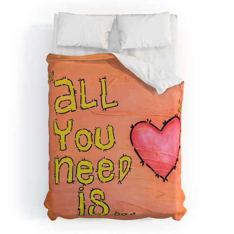Isa Zapata All You Need Is Love Duvet Cover