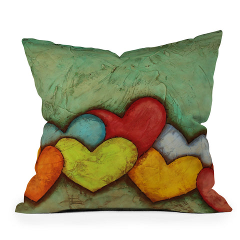 Isa Zapata Chain Of Love Outdoor Throw Pillow