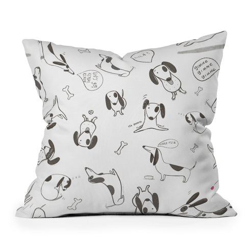 Isa Zapata Doxie Outdoor Throw Pillow