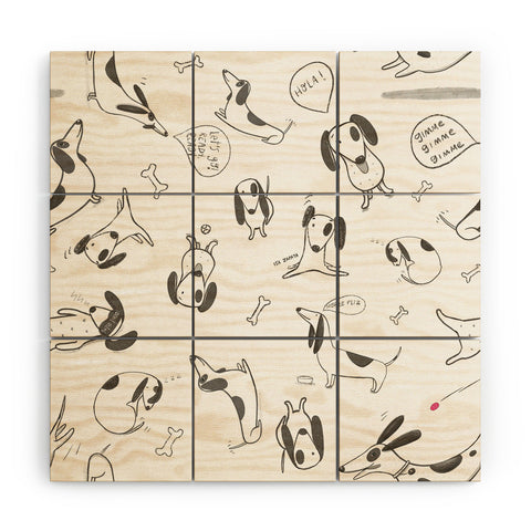 Isa Zapata Doxie Wood Wall Mural