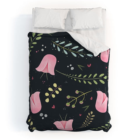 Isa Zapata Eucalyptus roses and love Duvet Cover