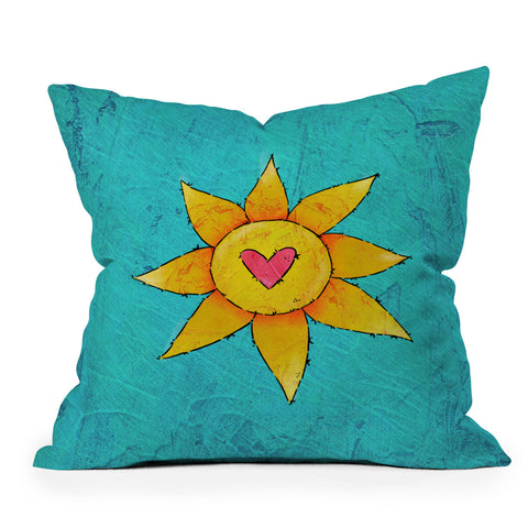 Isa Zapata Love Rays Outdoor Throw Pillow