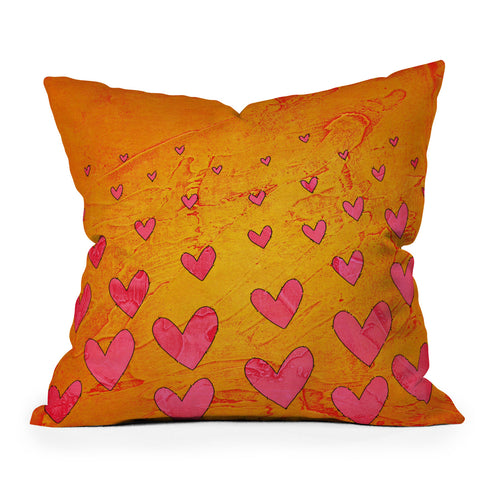 Isa Zapata Love Shower Orange Outdoor Throw Pillow