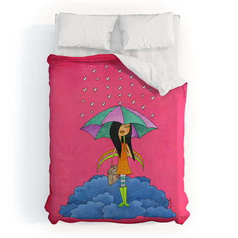 Isa Zapata Waiting For The Train of Life Duvet Cover