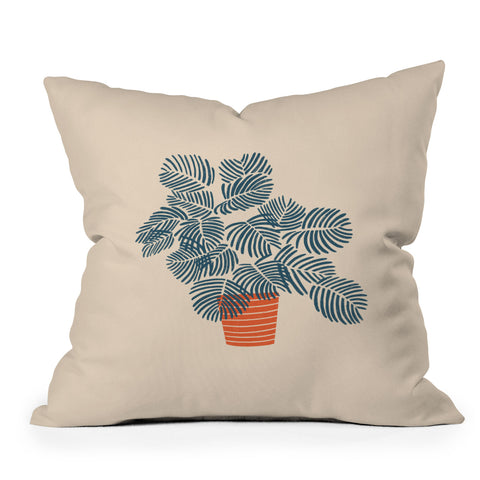 isabelahumphrey Minimal Flower Art Outdoor Throw Pillow