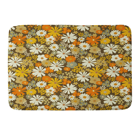 Iveta Abolina 70s Florals Memory Foam Bath Mat