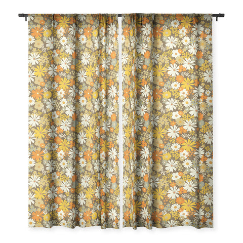 Iveta Abolina 70s Florals Sheer Window Curtain