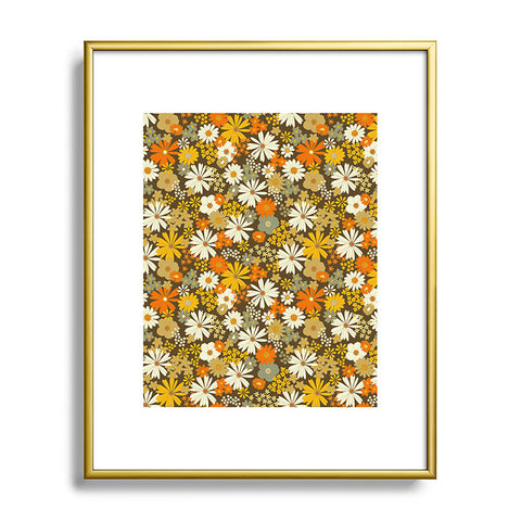 Iveta Abolina 70s Florals Metal Framed Art Print