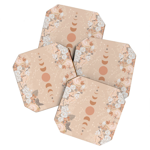 Iveta Abolina Aeris Coral Moon Coaster Set