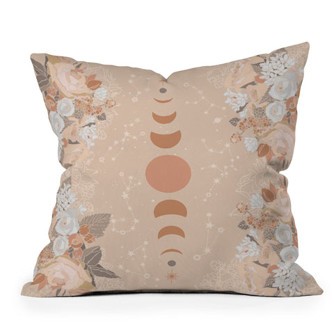Iveta Abolina Aeris Coral Moon Outdoor Throw Pillow